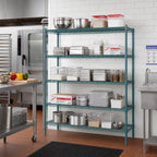Thumbnail image #2 for Eagle Group EagleGard A5-74-1872E 5-Tier Add-On Wire Shelving Unit, 72 x 18 x 74 Inches, Blue-Green Epoxy Finish