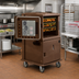 Thumbnail image #3 for Cambro Ultra Camcart H-Series Heated Front-Loading Food Pan Carrier, 2-Compartment, Heavy Duty Casters, Dark Brown