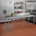 Thumbnail image #2 for Eagle Group Budget Series 120-Inch x 30-Inch Stainless Steel Work Table with 4-1/2-Inch Backsplash and Galvanized Tubular Base