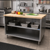 Thumbnail image #2 for BK Resources Chef Table with 1-3/4-Inch Hard Maple Top and Open Front Stainless Steel Cabinet Base, 48 x 30 x 34-3/4 Inches