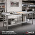 Thumbnail image #2 for Eagle Budget Series 120-Inch x 24-Inch 430 Stainless Steel Work Table with Rear Upturn and Adjustable Undershelf