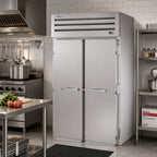 Thumbnail image #2 for True Mfg. - General Foodservice SPEC SERIES STR2RRI89-2S-HC Two-Section Roll-In Refrigerator, Solid Stainless Steel Doors, Self-Contained R290