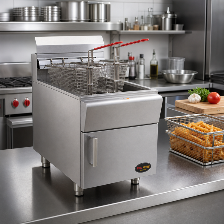 Product image #2 for RedHots 30 lb. Countertop Natural Gas Deep Fryer with Single Fry Pot and Thermostatic Controls