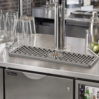 Thumbnail image #2 for Perlick Corporation 6035-GRC 28-Inch Stainless Steel Surface-Mount Drainer with Center Rinser