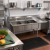 Thumbnail image #2 for Klinger's Trading 62-1/2 Inch Heavy Duty Three-Compartment Stainless Steel Sink with Right Drainboard