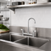 Thumbnail image #2 for Fisher 8-Inch Center Backsplash Mount Commercial Faucet with 6-Inch Gooseneck Swivel/Rigid Spout