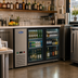 Thumbnail image #2 for Atosa 48-Inch Shallow Depth 2-Section Back Bar Cooler with 2 Glass Doors, Self-Contained Side-Mount Refrigeration