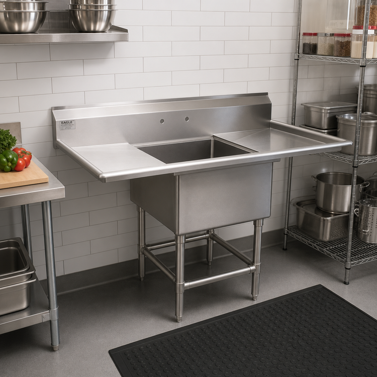 Product image #2 for Eagle Group Spec-Master FN Series 1-Compartment Sink with 36-Inch Right Drainboard, 55-1/2 x 27 Inch