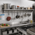 Thumbnail image #2 for Advance Tabco Wall-Mounted Stainless Steel Shelf with Pot Rack, 96-Inch x 12-Inch