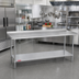 Thumbnail image #2 for Duke Deluxe 120-Inch x 30-Inch Stainless Steel Work Table with 1-1/8-Inch Riser and Galvanized Undershelf