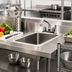 Thumbnail image #2 for Serv-Ware 12 Inch x 18 Inch Drop-In Single Compartment Stainless Steel Sink with Faucet and Basket Drain