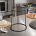 Thumbnail image #2 for American Metalcraft Large Reversible Round Pizza Pan & Screen Rack Stand, Rubber-Coated Steel, Black