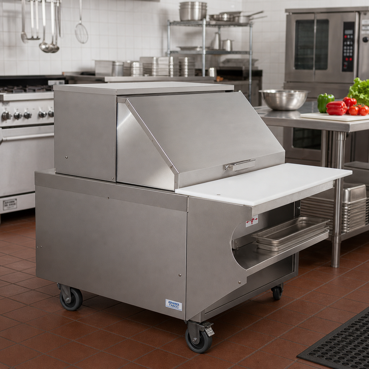 Product image #2 for Advance Tabco RC-1 Flip-Up Hinged Stainless Steel Cover for 1-Well Hot Food Tables
