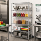 Thumbnail image #2 for Metro Super Erecta 5N347C 5-Shelf Chrome Wire Shelving Starter Unit, 42 x 18 x 74 Inches