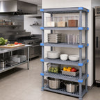 Thumbnail image #2 for Quantum Millenia QP183062VS-5 5-Shelf Stationary Polymer Shelving Starter Unit, 30 x 18 x 62 Inches, Gray