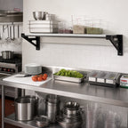 Thumbnail image #2 for Cambro Camshelving® Elevation EWSSK1848V580 Wall-Mounted Vented Shelf Kit, 18 x 48 Inches, Graphite, Antimicrobial