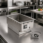 Thumbnail image #2 for Eagle Group TM1220FW-240T6-D Drop-In Electric Food Warmer, 1 Full-Size Pan, Wet/Dry, Thermostatic, Stainless Steel, Drain