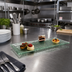 Thumbnail image #2 for American Metalcraft Glacier Rectangular Rimmed Bubble Glass Platter, 15 x 9 Inches, Green
