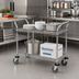 Thumbnail image #2 for Quantum Chrome Plated Wire Utility Bus Cart with 2 Shelves, 36 x 18 Inches