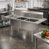 Thumbnail image #2 for 72-Inch Freestanding 2-Compartment Pot Sink with Left and Right Drainboards