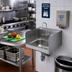 Thumbnail image #2 for T&S Brass Wall-Mounted Stainless Steel Hand Wash Sink with Side Splash Shields and 4