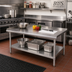Thumbnail image #2 for John Boos 36-Inch x 24-Inch Stainless Steel Equipment Stand with Upturned Back and Sides and Adjustable Undershelf
