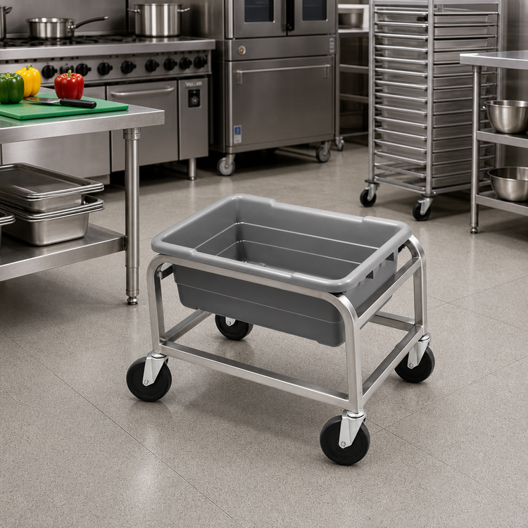 Product image #2 for Channel Manufacturing All-Welded Stainless Steel 1-Lug Top-Load Lug Rack with 5-Inch Swivel Stem Casters