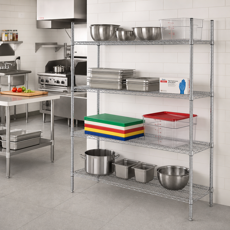 Product image #2 for Advance Tabco Special Value Heavy Duty Chrome Plated Wire Shelf, 72-Inch W x 14-Inch D