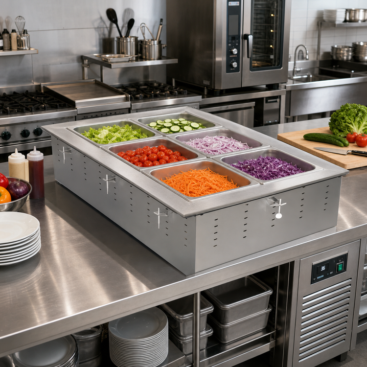 Product image #2 for Remote Refrigerated Six-Pan Full-Size Drop-In Cold Pan