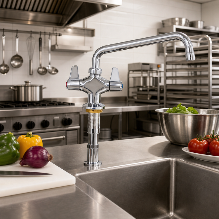 Product image #2 for equip Low-Lead Deck-Mount Single-Hole Swivel Manual Faucet with Lever Handle and 12-1/8-Inch Spread
