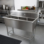 Thumbnail image #2 for John Boos Pro-Bowl 3PB16204 3-Compartment Stainless Steel Commercial Sink, 53-1/8-Inch Wide, with 10-Inch Backsplash and Legs