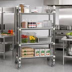 Thumbnail image #2 for Cambro Camshelving® Elements EMT186080V4480 4-Tier Top-Rail Mobile Shelving Starter Unit, 18"D x 60"W x 80"H, Vented, 900 lb