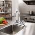 Thumbnail image #2 for Commercial Deck Mount Gooseneck Manual Faucet, 4-Inch Center, 4-Inch Spout