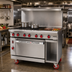 Thumbnail image #2 for American Range 48-Inch Green Flame Commercial Gas Range with 36-Inch Manual Griddle, 2 Open Burners, Left Convection Oven, and Right Storage Base