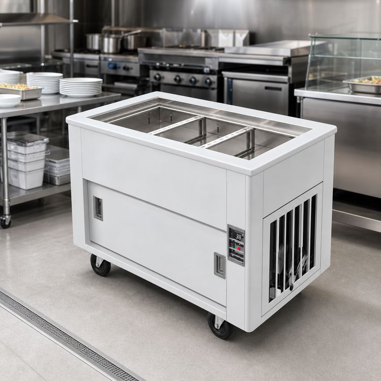 Product image #2 for Dinex DXP2BCM DineXpress 2-Well Full-Size Mechanically Cooled Extra Deep Well Serving Counter