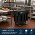 Thumbnail image #3 for Cambro DC575110 Black 6-Column Poker Chip Dish Caddy Cart with Vinyl Cover for 5-3/4-Inch Plates
