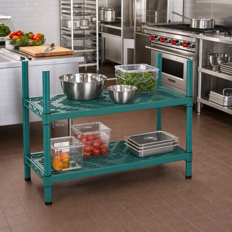Product image #2 for Eagle Group QuadPlus Louvered Polymer Shelf Mat, 54 x 24 Inches, Green