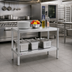 Thumbnail image #2 for New Age Stationary Modular Aluminum Equipment Stand with 2 Adjustable Solid Shelves, 48-Inch Wide x 15-Inch Deep x 30-Inch High