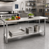 Thumbnail image #2 for Advance Tabco 108 Inch x 30 Inch 14-Gauge 304 Stainless Steel Work Table with Galvanized Undershelf and Non-Drip Edge