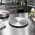 Thumbnail image #2 for American Metalcraft Unity Collection 9-Inch Round Satin-Finish Stainless Steel Plate