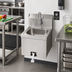 Thumbnail image #2 for Krowne Wall-Mount Stainless Steel Hand Sink with Gooseneck Faucet and Knee Pedal Valve, 8-Inch Backsplash
