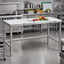 Thumbnail image #2 for Eagle Group 96-Inch x 24-Inch Poly Top Cutting Table with Stainless Steel Tubular Base