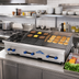 Thumbnail image #2 for Comstock-Castle 48-Inch Countertop Gas Char-Broiler/Griddle Combination, 30 x 21 Broiler, 18 x 21 Griddle, Lava Rock, 116,000 BTU