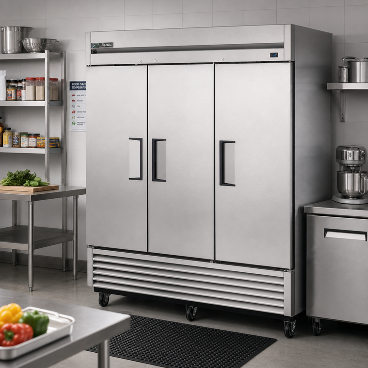Product image #2 for True TS-72F-HC 3-Section Reach-In Freezer, -10°F, Stainless Steel Doors, Bottom-Mounted Self-Contained