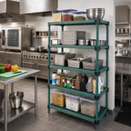 Thumbnail image #2 for Eagle Group QuadPlus QPSU2448E-G5-74 5-Tier Stationary Starter Wire Shelving Unit with Mixed Louvered/Solid Mats, 48W x 24D x 74H