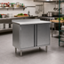 Thumbnail image #2 for Eagle Spec-Master Stainless Steel Enclosed Work Table with Cabinet Base, 48 x 30 Inches, 1-1/2 Inch Rear Up-Turn