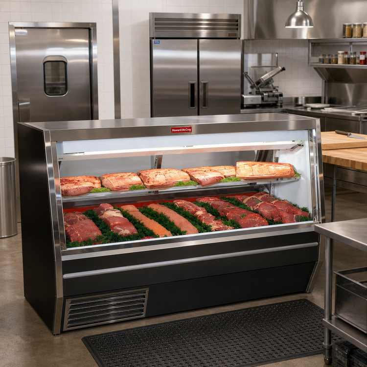Product image #2 for Howard-McCray 34N Series 96-Inch Self-Contained Double Duty Red Meat Service Case, Black Exterior, LED Lighting