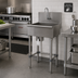 Thumbnail image #2 for Advance Tabco Freestanding 16-Gauge 304 Stainless Steel Service Sink with Knee Valve and Gooseneck Faucet, 22 x 19-1/2 Inches