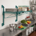 Thumbnail image #2 for Quantum Cantilever Single Shelf Post Wall Mount Wire Shelving Unit, 60 x 18 Inches, Green Epoxy Antimicrobial Finish