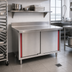 Thumbnail image #2 for Eagle Group Spec-Master Marine Series Enclosed Work Table with Cabinet Base and Hinged Doors, 48 x 30 Inch, 14/304 Stainless Steel Top, 4-1/2 Inch Backsplash
